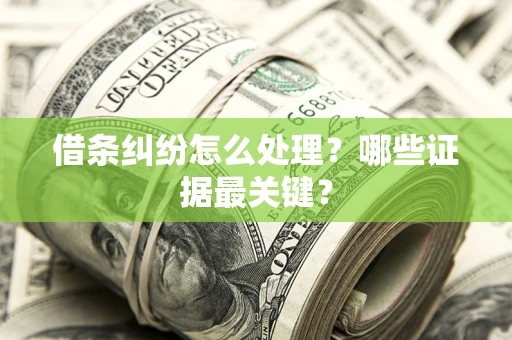 济南借条纠纷怎么处理？哪些证据最关键？